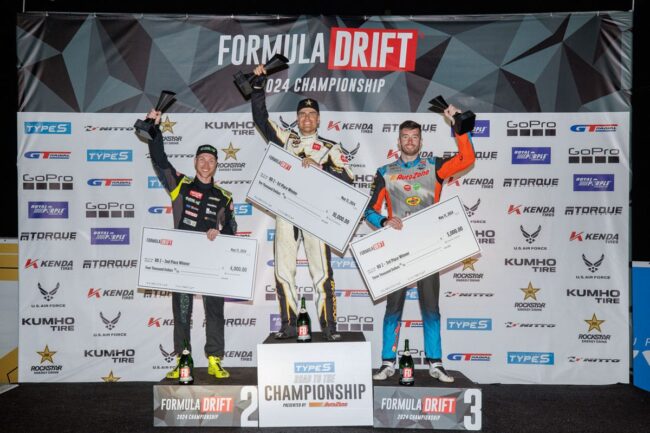 Fredric Aasbo and Simen Olsen take P1 and P2, respectively, for Team ENEOS, 2024 Formula DRIFT Road Atlanta