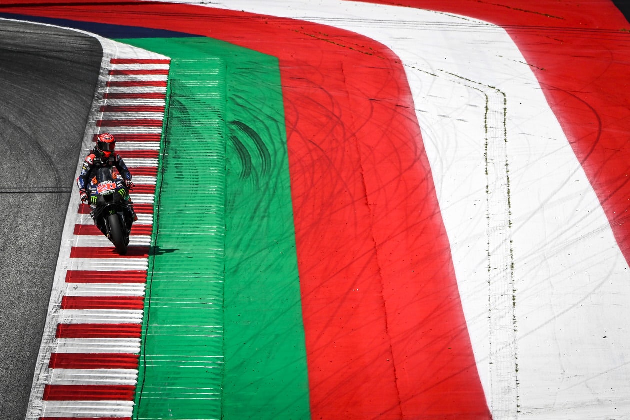 Quartararo rides the rumble strip at the Red Bull Ring, 2024 MotoGP Austria