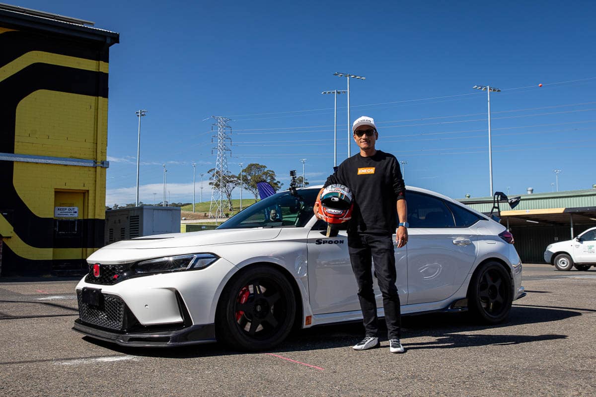 Preparing for a few hot laps in the JDMYard FL5 Civic Type R, 2024 World Time Attack Challenge