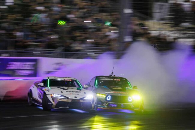 The Final battle between Fredric Aasbo and James Deane, 2024 Formula DRIFT Irwindale