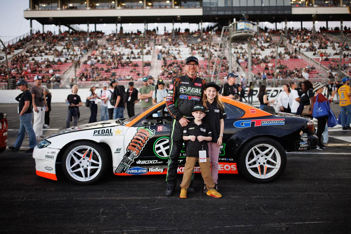 The Bakchis family at the Top 16 driver introductions, 2024 Formula DRIFT Irwindale