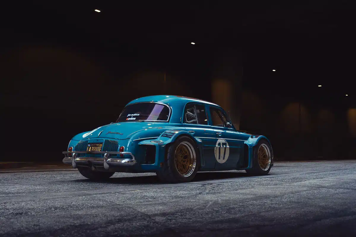 Justin Cashmore’s 1960 Renault Dauphine, rear ¾ view, 2024 SEMA Show