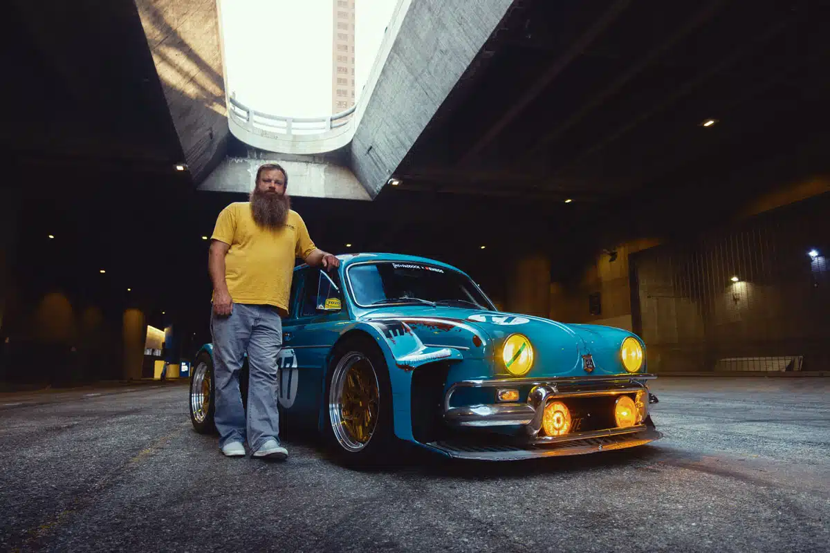 Justin Cashmore with his 1960 Renault Dauphine, 2024 SEMA Show