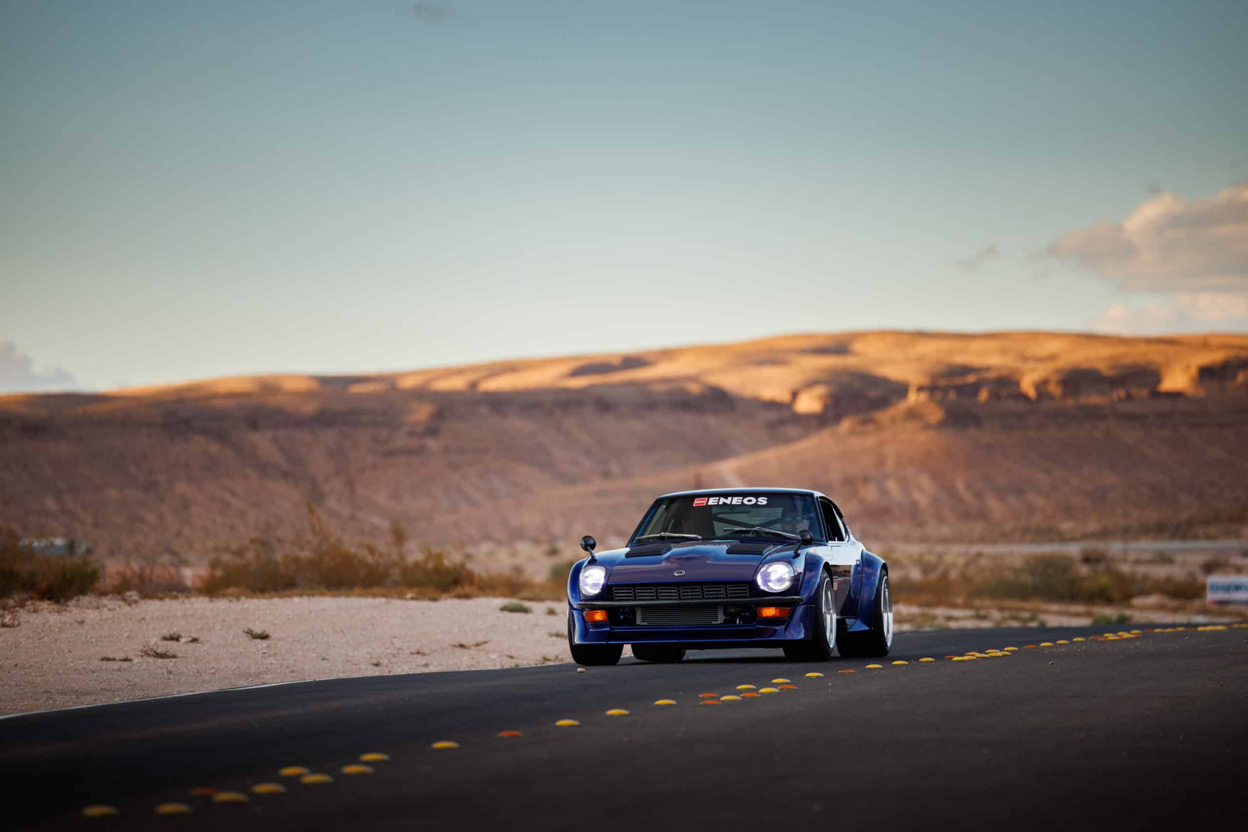 John Lau’s 1971 Datsun 240Z cruising the outskirts of Las Vegas, 2024 SEMA Show