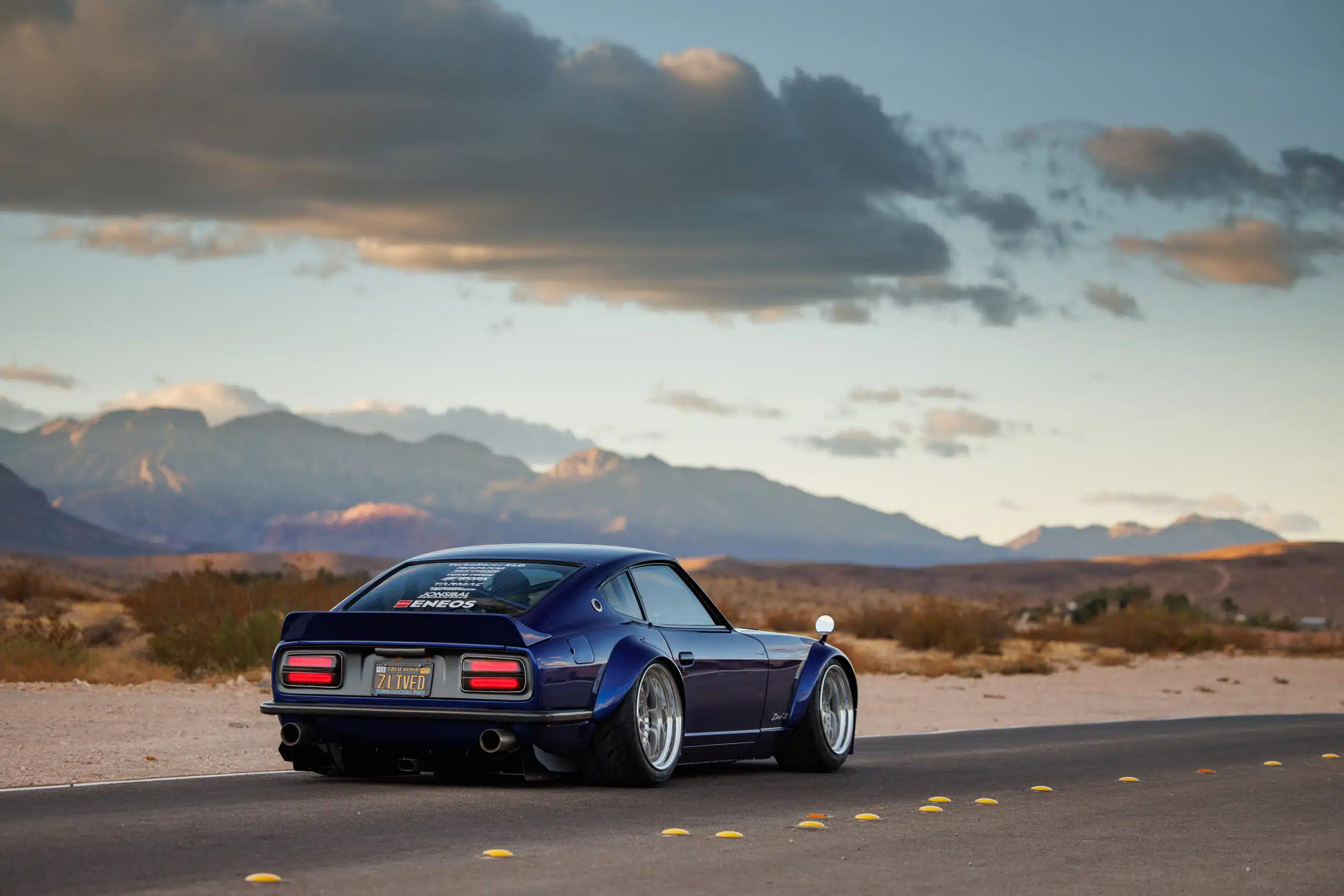 John Lau’s 1971 Datsun 240Z, rear end view, 2024 SEMA Show