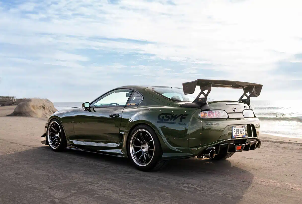 Leo Barrit’s 1995 Toyota Supra, rear view, 2024 SEMA Show