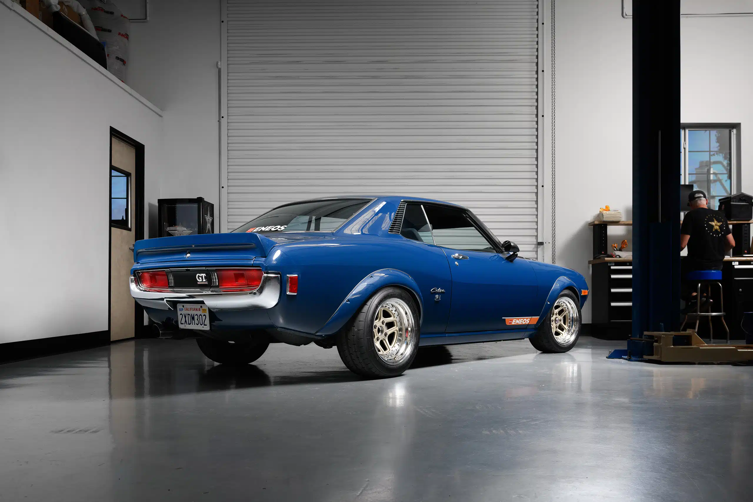 Stephan Papadakis’ 1972 Toyota Celica, rear view, 2024 SEMA Show